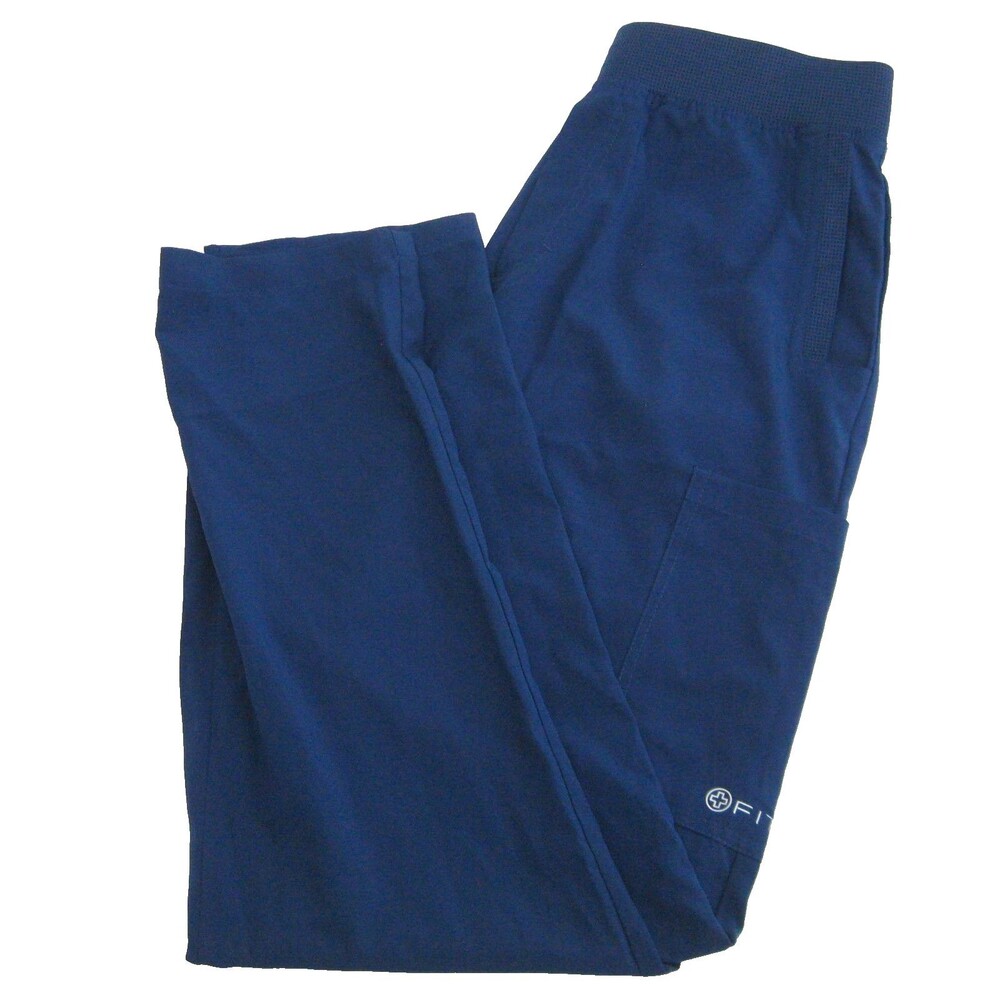 FIT White Cross Medical Scrub Pants Mens Small Cargo 6 Pockets Drawstring